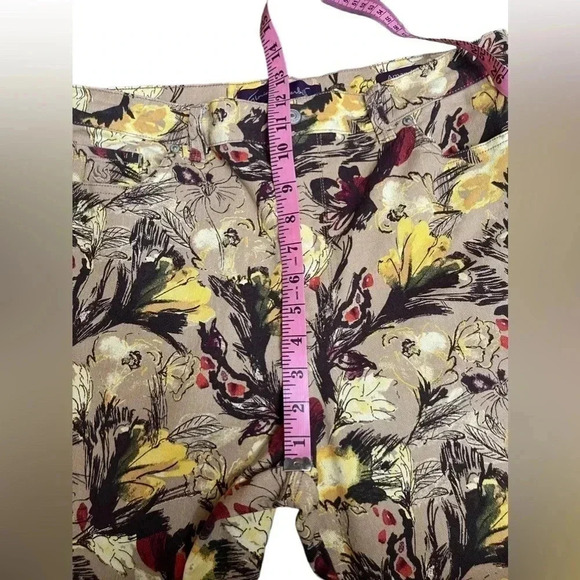 Gloria Vanderbilt Amanda High Rise Jean Brown Floral Size 14 *Altered Fringe* - Picture 13 of 15